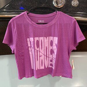 Roxy Comes in Waves Cropped Tee